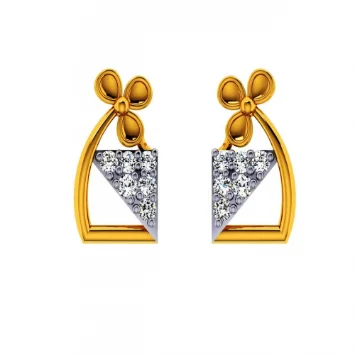 14KT (585) Yellow Gold And Diamond Earrings For Women