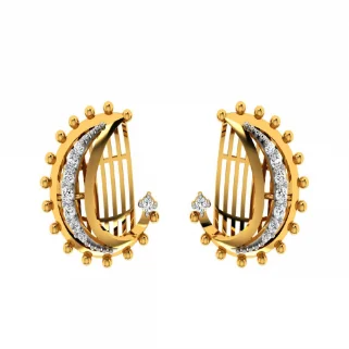 14KT (585) Yellow Gold And Diamond Earrings For Women