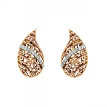 14KT (585) Yellow Gold And Diamond Earrings For Women