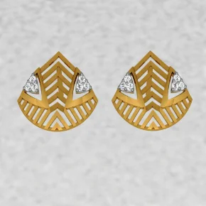 14KT (585) Yellow Gold And Diamond Earrings For Women