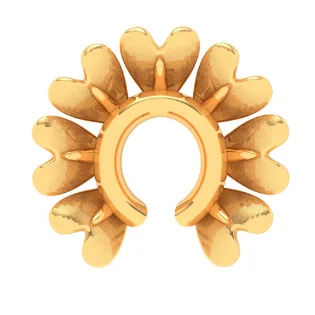 14KT Half Flower Shaped Gold Nosepin From Online Exclusive Collection