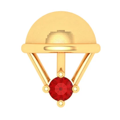 14KT Parachute Shape With A Red Stone Gold Nosepin From Online Exclusive