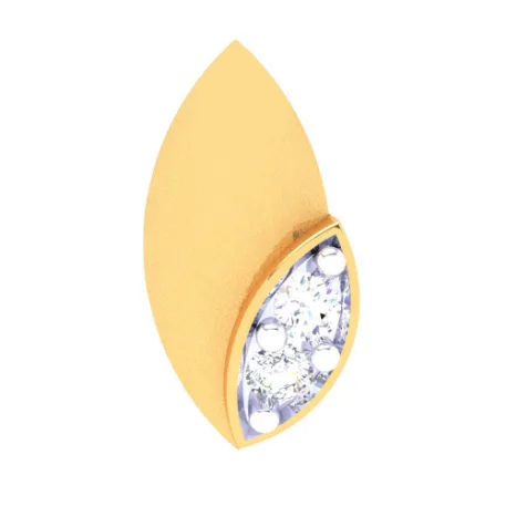 14KT Two Leaf Shape With A Yellow Stone Gold Nosepin From Online Exclusive