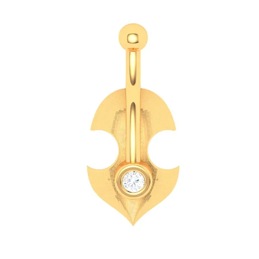 14KT Violin And Anchor Shaped Gold Nosepin From Online Exclusive