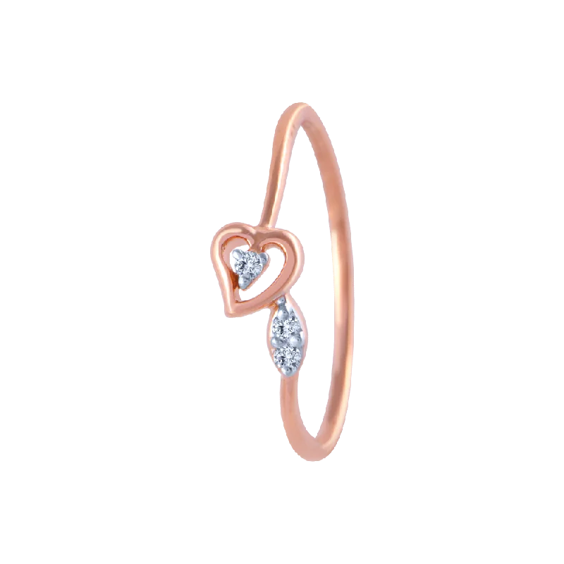 18k (750) Rose Gold And Diamond Ring For Women