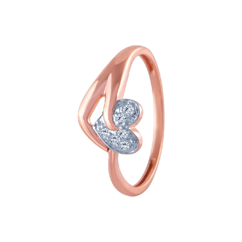 18k (750) Rose Gold And Diamond Ring For Women