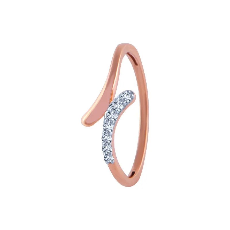 18k (750) Rose Gold And Diamond Ring For Women