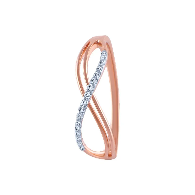 18k (750) Rose Gold And Diamond Ring For Women