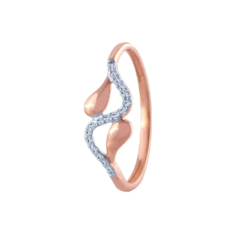 18k (750) Rose Gold And Diamond Ring For Women