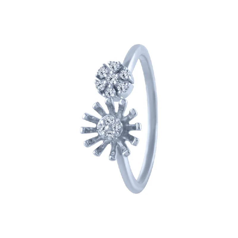 18k (750) White Gold And Diamond Ring For Women