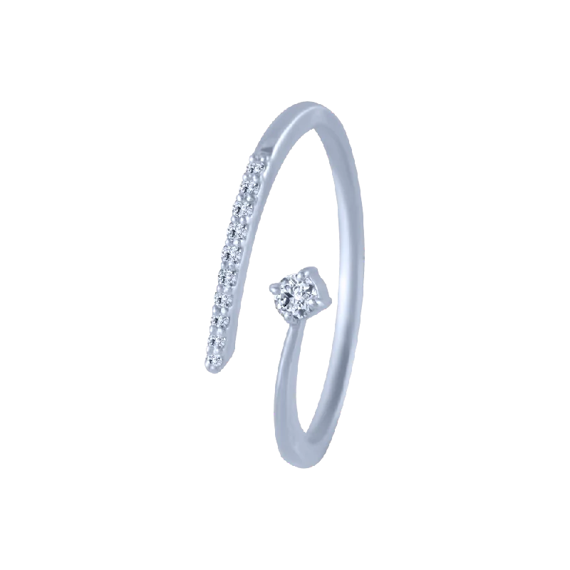 18k (750) White Gold And Diamond Ring For Women