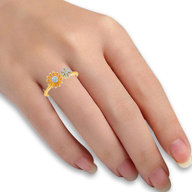 18k (750) Yellow Gold And Diamond Ring For Women