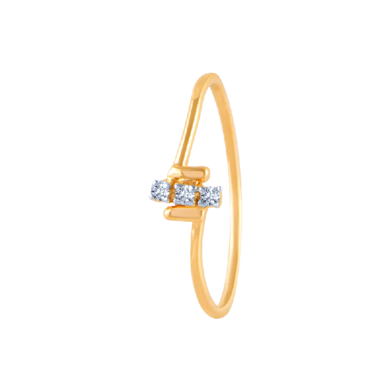 18k (750) Yellow Gold And Diamond Ring For Women