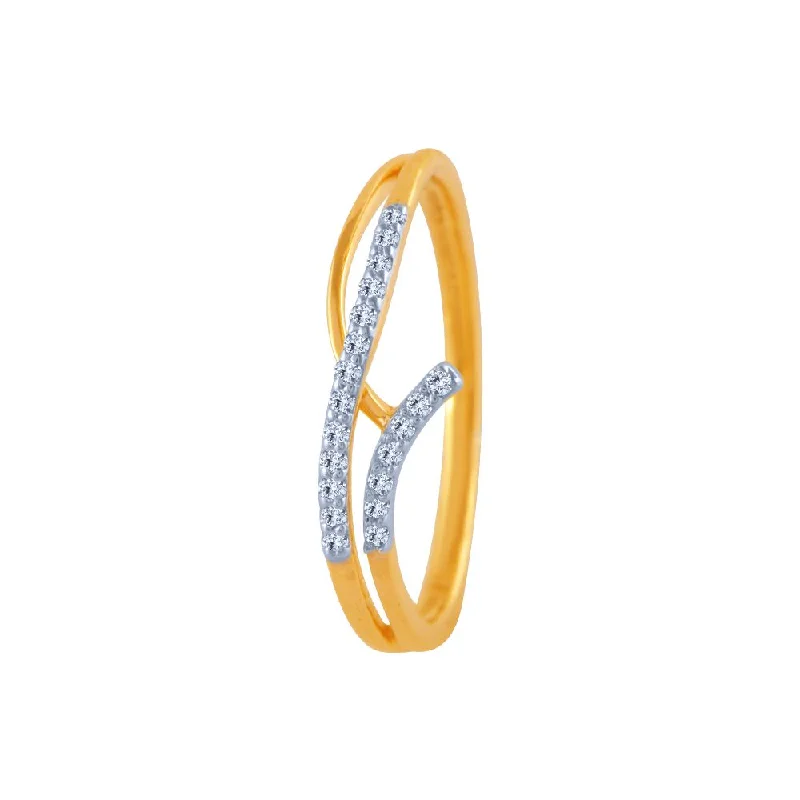 18k (750) Yellow Gold And Diamond Ring For Women