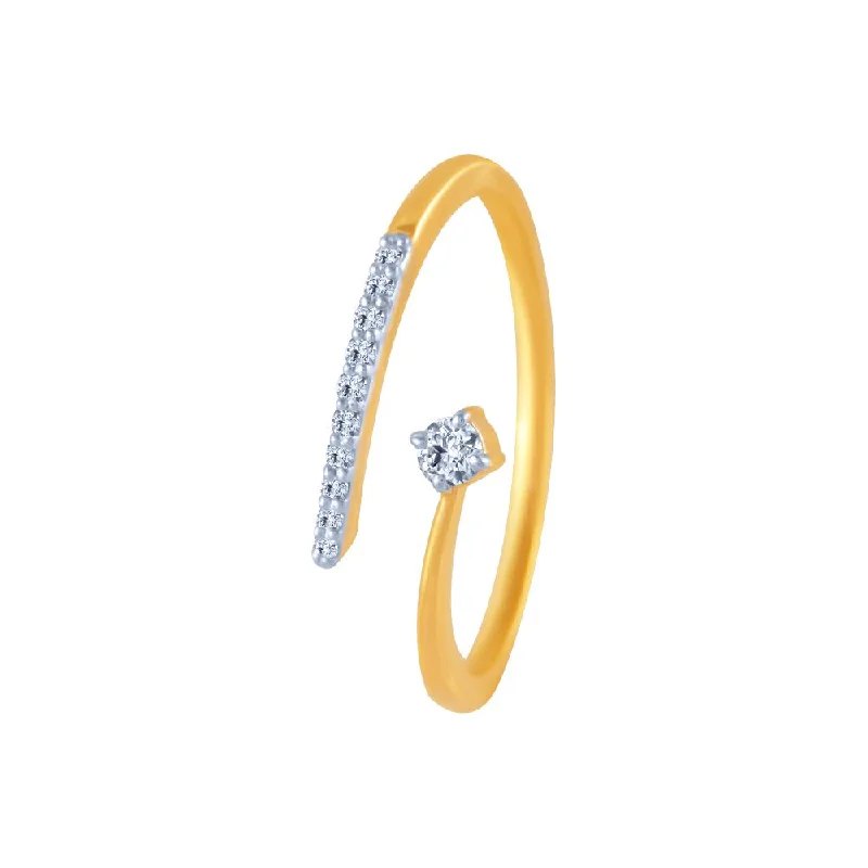 18k (750) Yellow Gold And Diamond Ring For Women