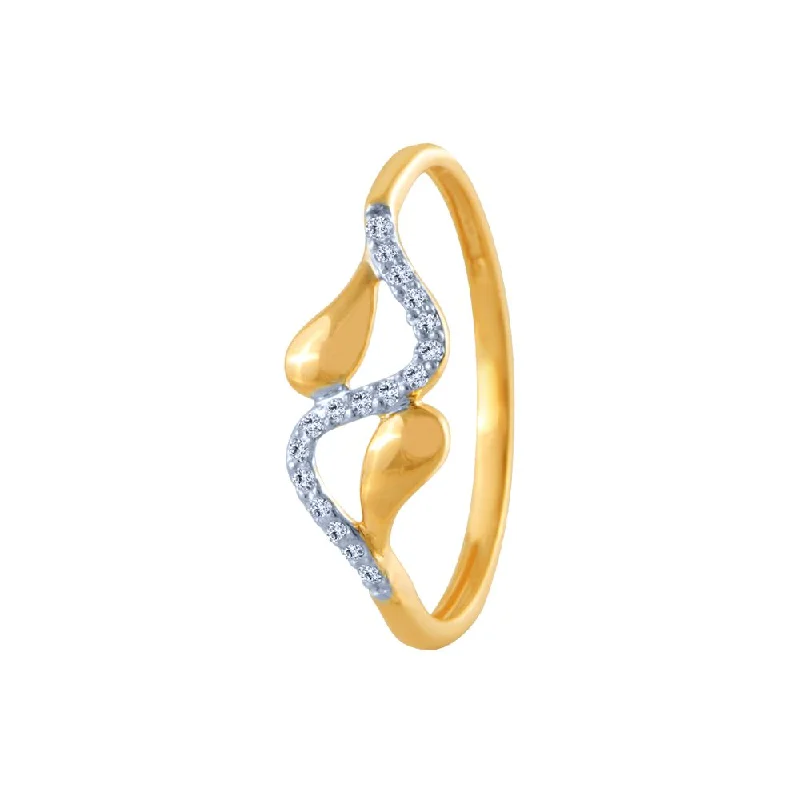 18k (750) Yellow Gold And Diamond Ring For Women