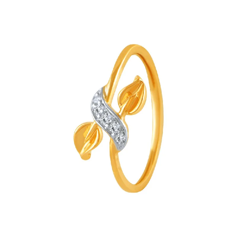 18k (750) Yellow Gold And Diamond Ring For Women