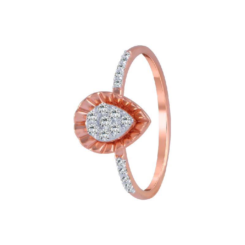 18KT (750) Rose Gold And Diamond Ring For Women