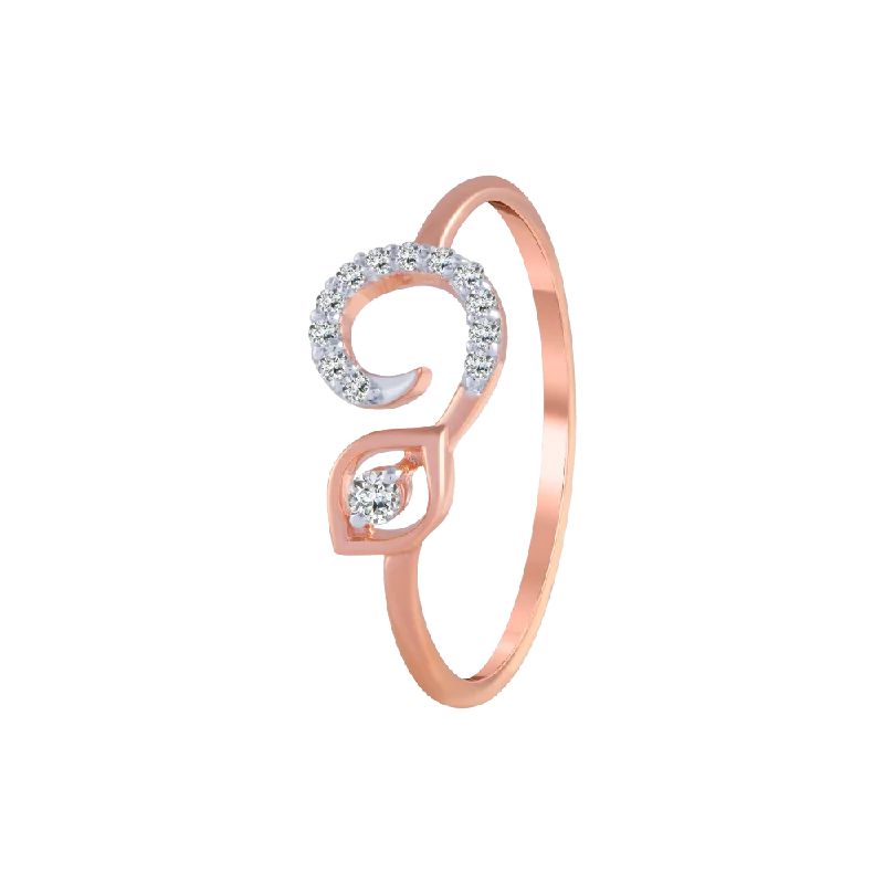 18KT (750) Rose Gold And Diamond Ring For Women