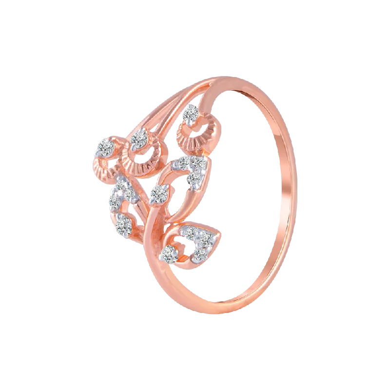 18KT (750) Rose Gold And Diamond Ring For Women