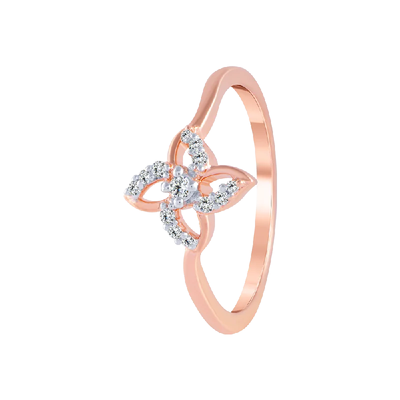 18KT (750) Rose Gold And Diamond Ring For Women