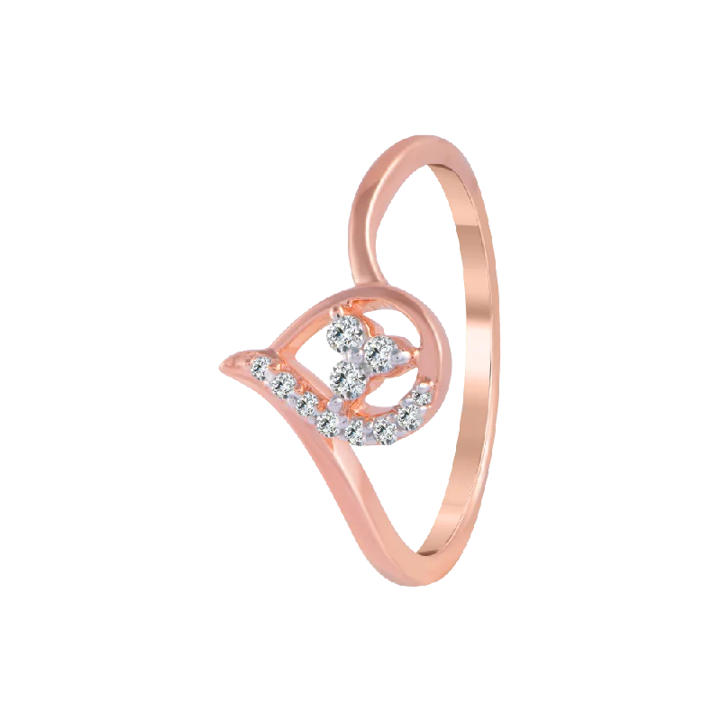 18KT (750) Rose Gold And Diamond Ring For Women