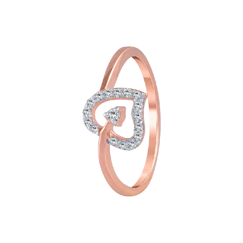 18KT (750) Rose Gold And Diamond Ring For Women