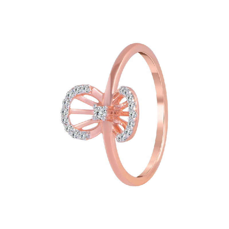 18KT (750) Rose Gold And Diamond Ring For Women