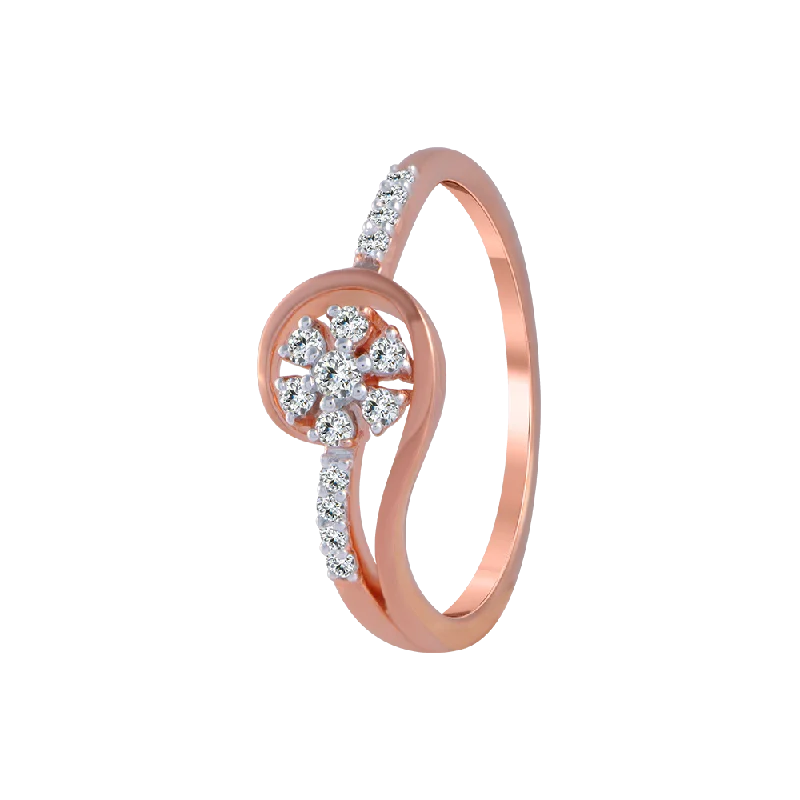 18KT (750) Rose Gold And Diamond Ring For Women