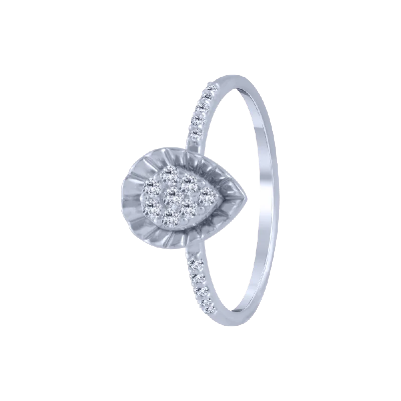 18KT (750) White Gold And Diamond Ring For Women