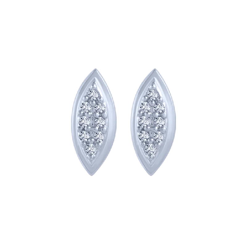 18KT (750) White Gold And Diamond Stud Earrings For Women