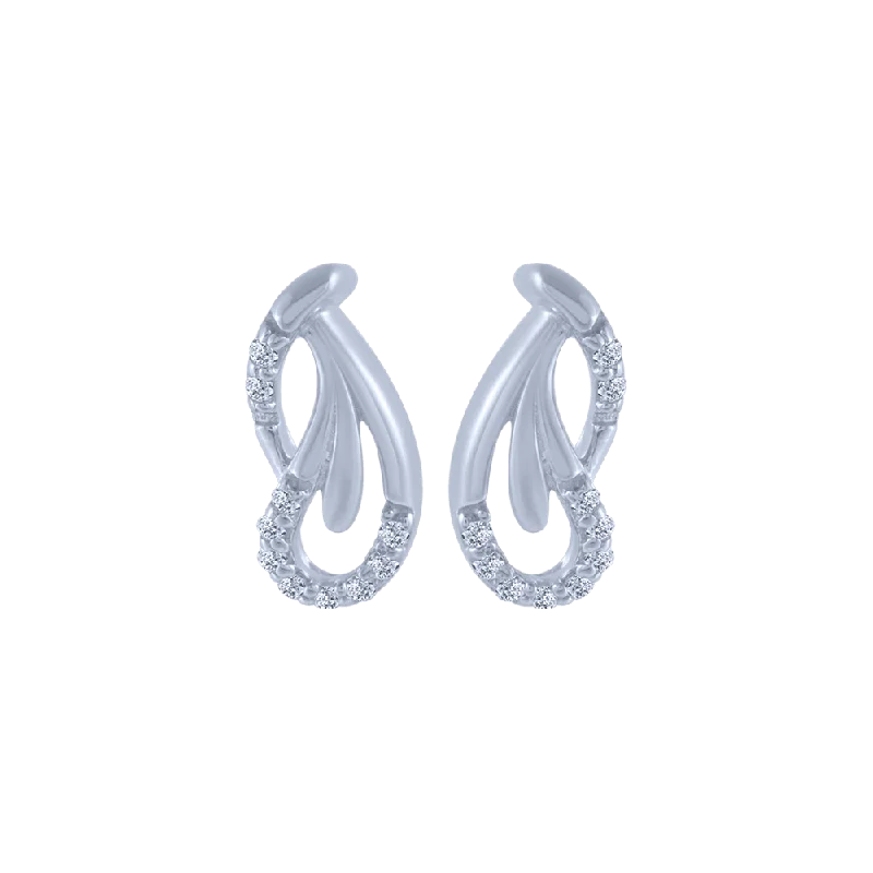 18KT (750) White Gold And Diamond Stud Earrings For Women