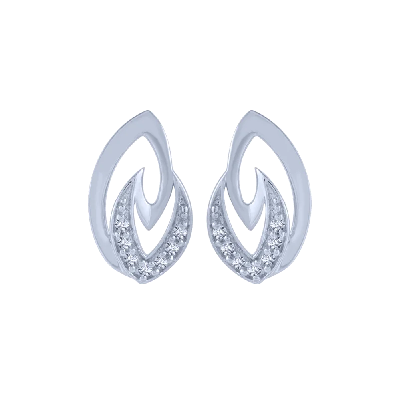 18KT (750) White Gold And Diamond Stud Earrings For Women