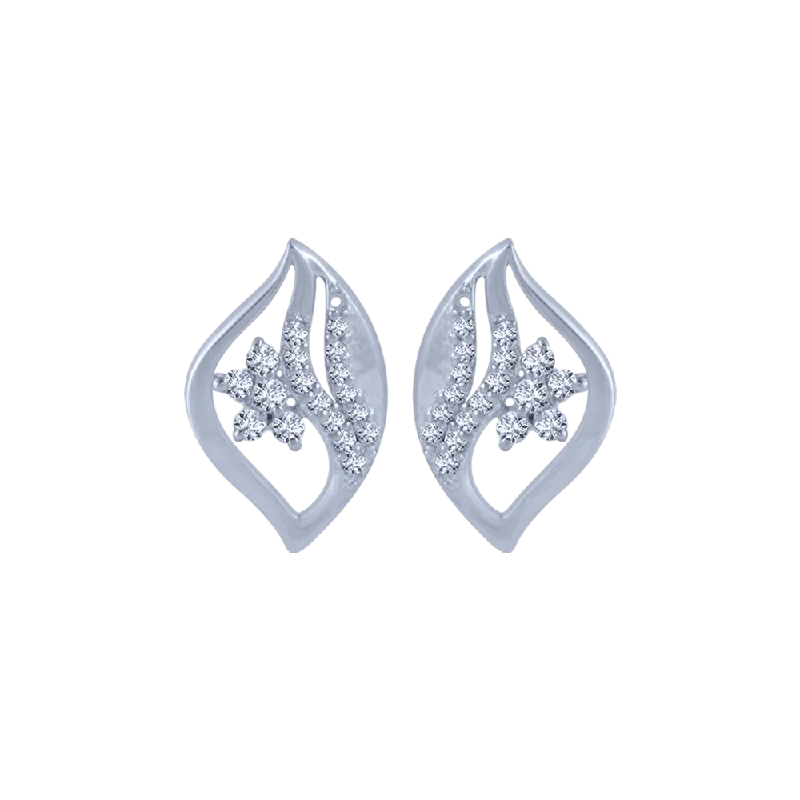 18KT (750) White Gold And Diamond Stud Earrings For Women