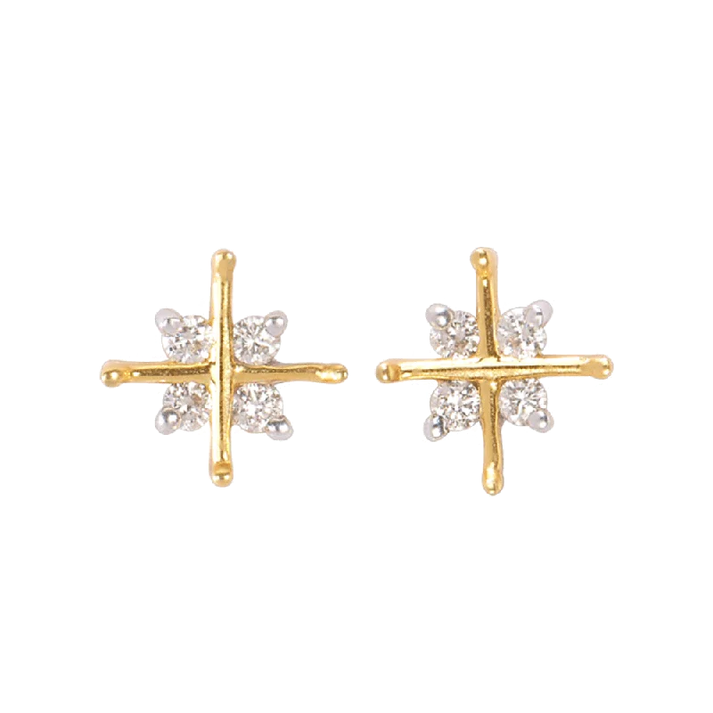 18KT (750) Yellow Gold And Diamond Clip-on Earring For Women