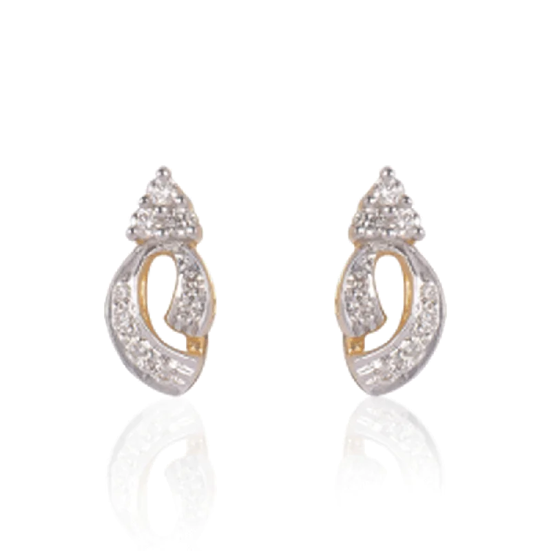 18KT (750) Yellow Gold And Diamond Clip-on Earring For Women