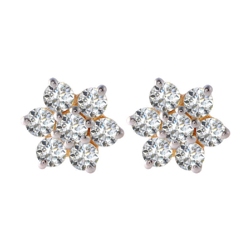 18KT (750) Yellow Gold And Diamond Clip-on Earrings For Women