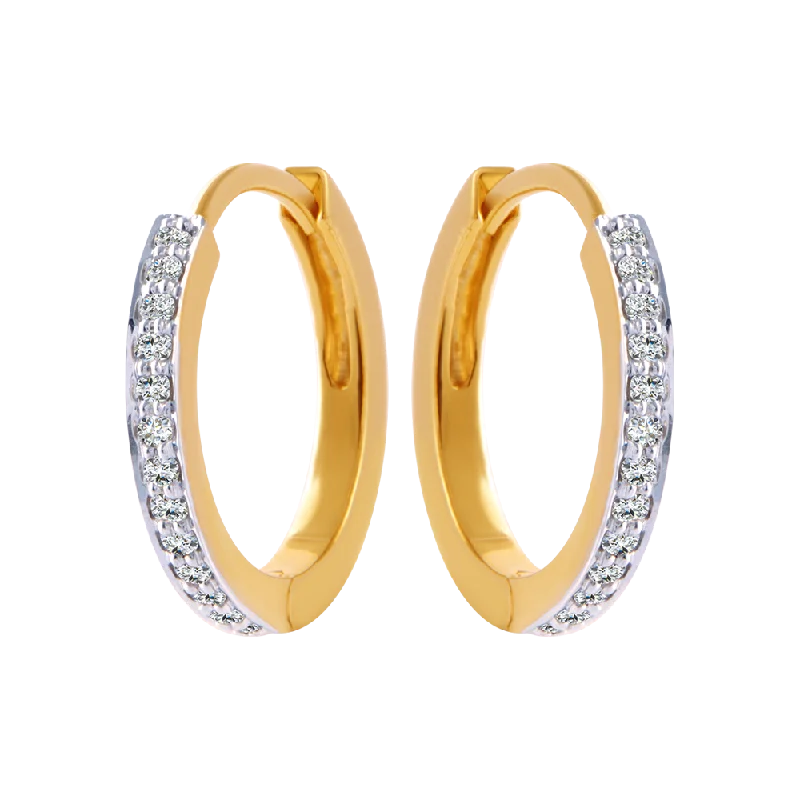 18KT (750) Yellow Gold And Diamond Clip-on Earrings For Women