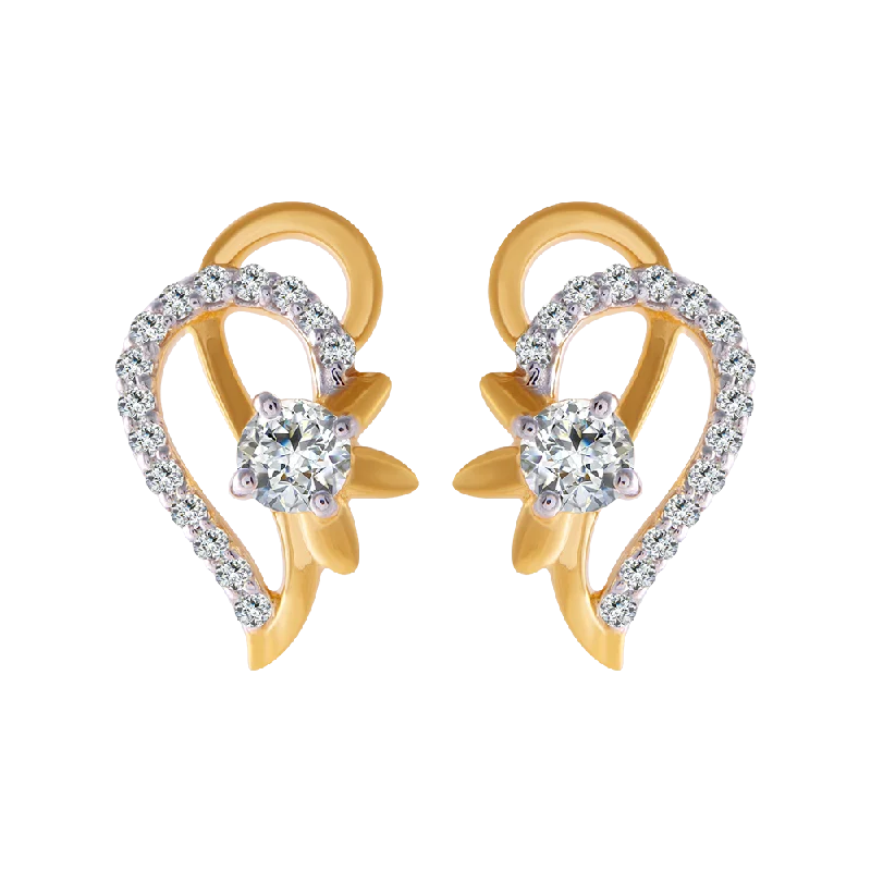 18KT (750) Yellow Gold And Diamond Clip-on Earrings For Women