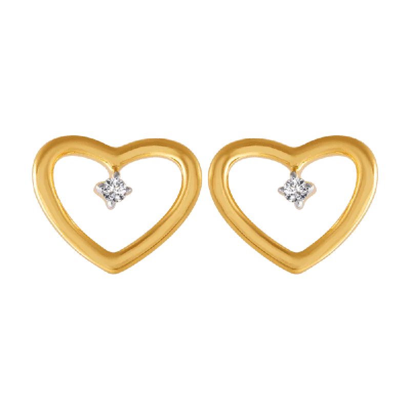 18KT (750) Yellow Gold And Diamond Clip-on Earrings For Women