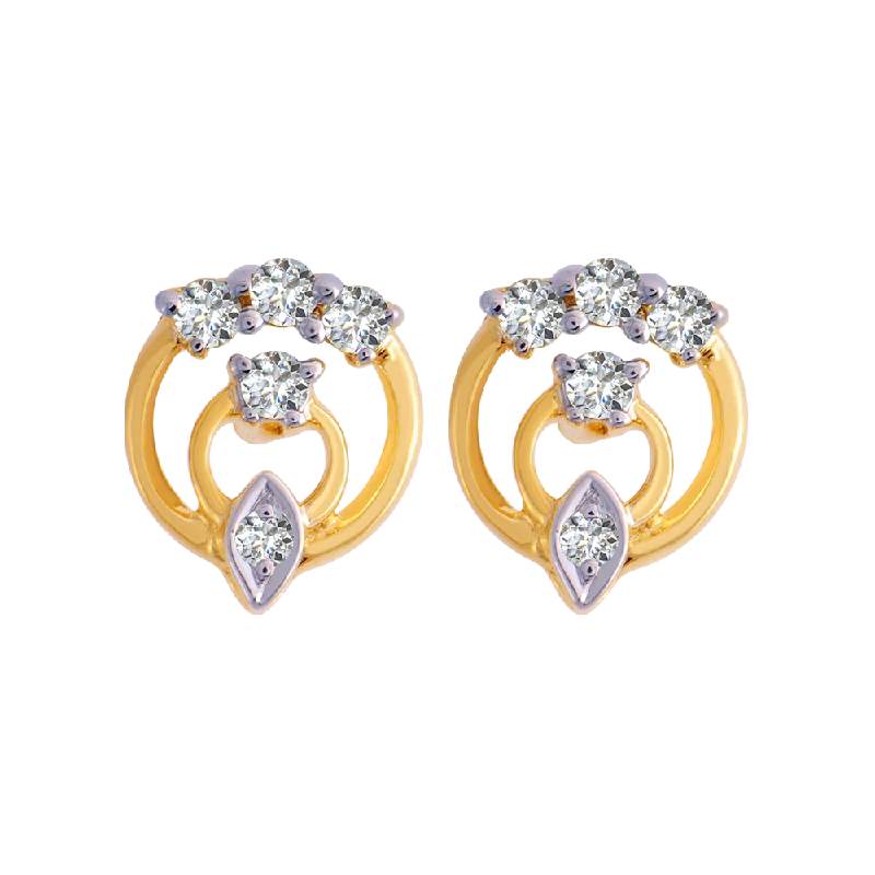 18KT (750) Yellow Gold And Diamond Clip-on Earrings For Women