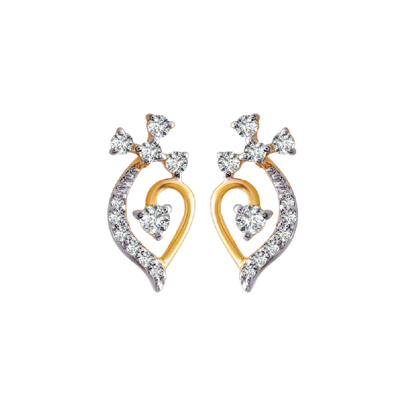 18KT (750) Yellow Gold And Diamond Clip-on Earrings For Women