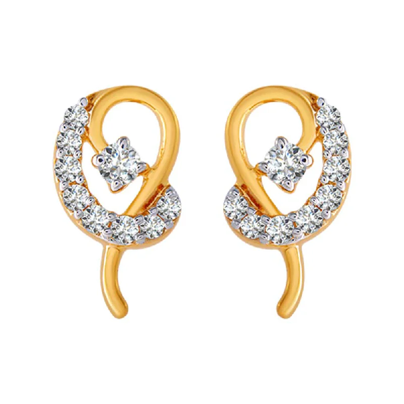 18KT (750) Yellow Gold And Diamond Clip-on Earrings For Women