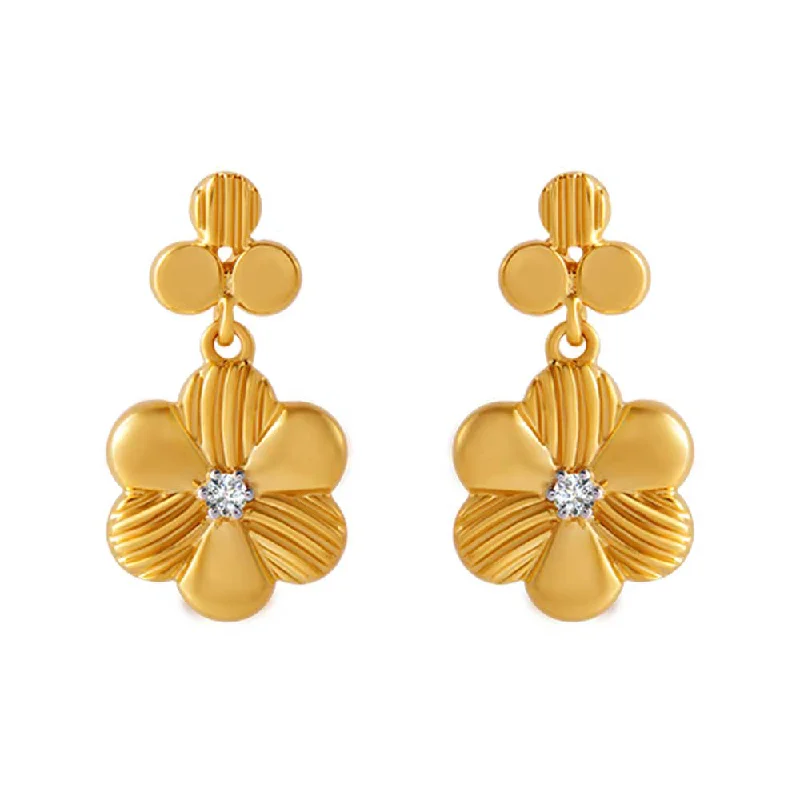 18KT (750) Yellow Gold And Diamond Clip-on Earrings For Women