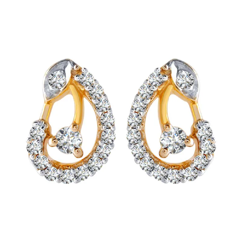 18KT (750) Yellow Gold And Diamond Clip-on Earrings For Women