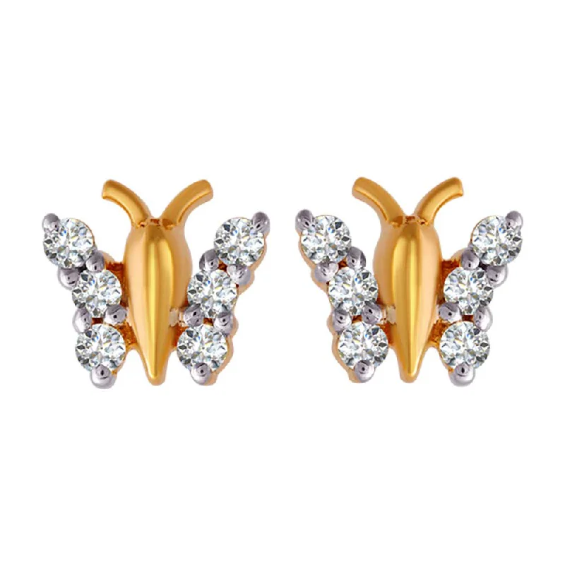 18KT (750) Yellow Gold And Diamond Clip-on Earrings For Women