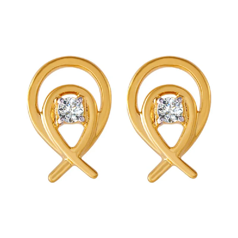 18KT (750) Yellow Gold And Diamond Clip-on Earrings For Women