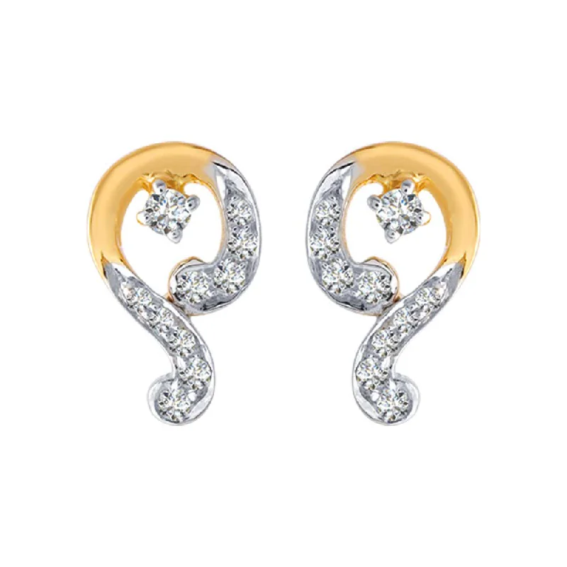 18KT (750) Yellow Gold And Diamond Clip-on Earrings For Women