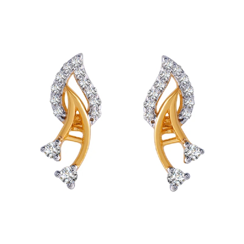 18KT (750) Yellow Gold And Diamond Clip-on Earrings For Women