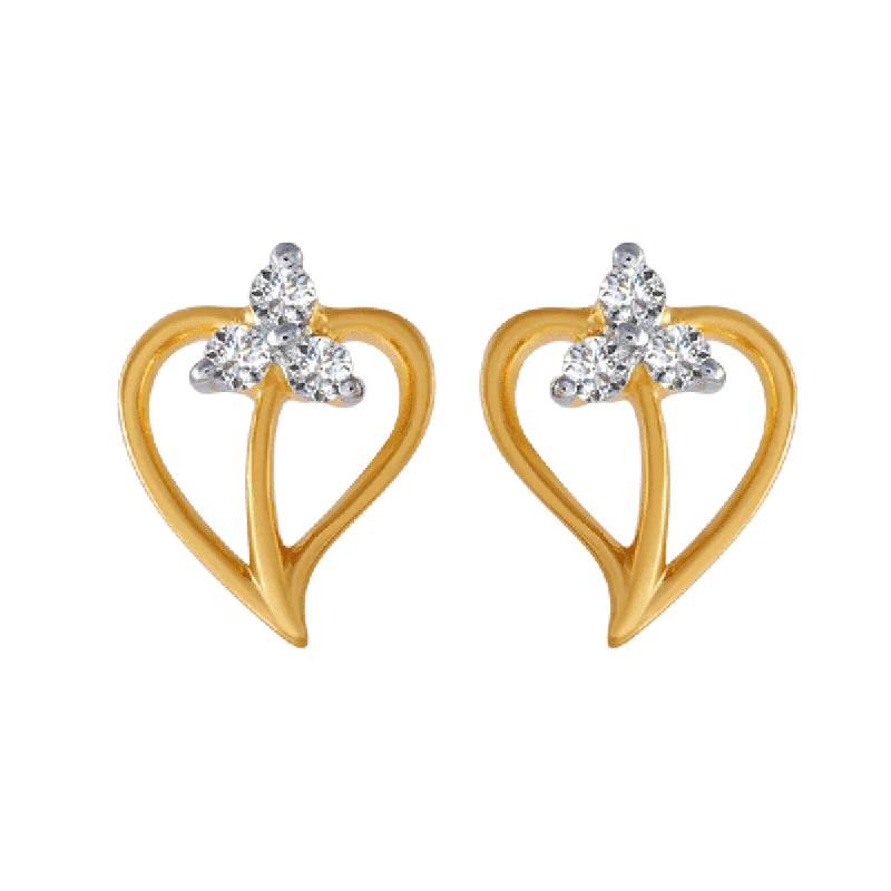 18KT (750) Yellow Gold And Diamond Clip-on Earrings For Women